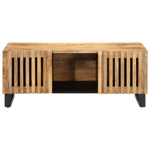 Table basse 100x55x40 cm bois de manguier massif brut - Photo n°2; ?>