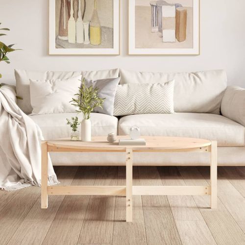 Table basse 118x63x45 cm Bois massif de pin - Photo n°3; ?>