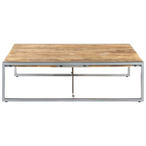 Table basse 140x140x40 cm Bois de manguier brut - Photo n°3; ?>