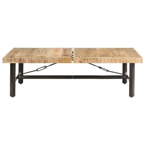 Table basse 142x90x42 cm Bois de manguier massif - Photo n°3; ?>