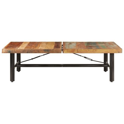 Table basse 142x90x42 cm Bois de récupération massif - Photo n°3; ?>