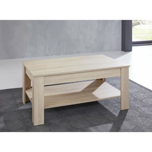 Table basse 2 niveaux chêne Sägerau Koryne L 110 x H 49 x P 67 cm - Photo n°2; ?>