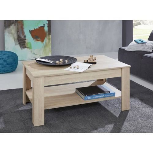 Table basse 2 niveaux chêne Sägerau Koryne L 110 x H 49 x P 67 cm - Photo n°3; ?>