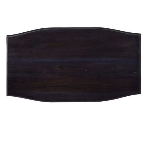 Table basse 2 tiroirs acajou massif noir Futar 90 cm - Photo n°3; ?>