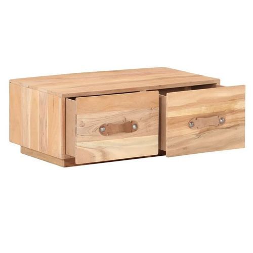 Table basse 2 tiroirs bois de récupération clair Mooth 90 cm - Photo n°2; ?>