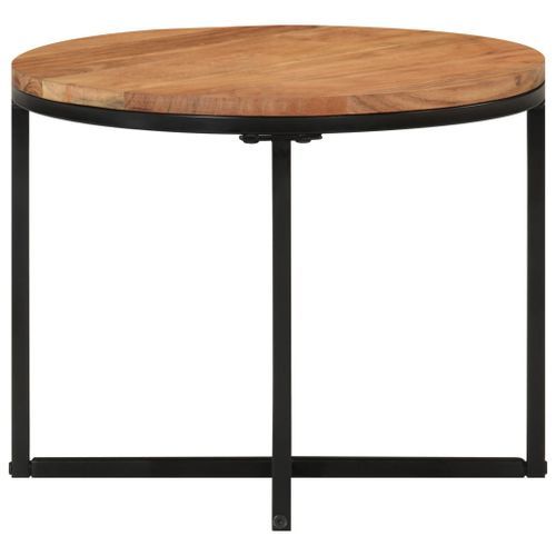 Table basse 45x45x35 cm bois massif acacia et fer - Photo n°2; ?>