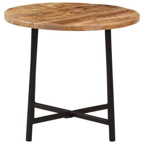 Table basse 45x45x40 cm bois de manguier solide et fer - Photo n°2; ?>