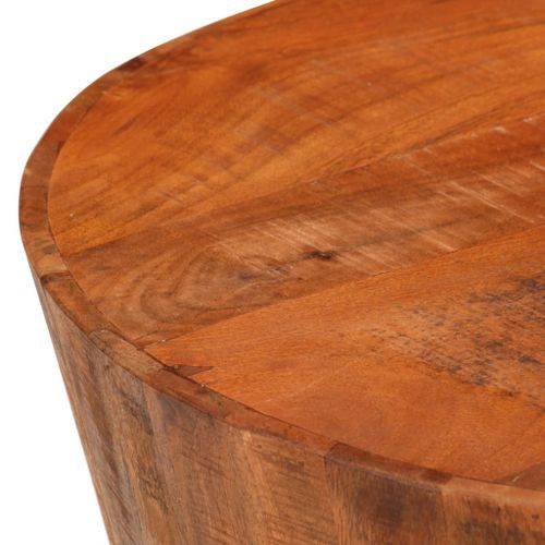 Table basse Ø 52x30 cm bois de manguier brut massif - Photo n°3; ?>