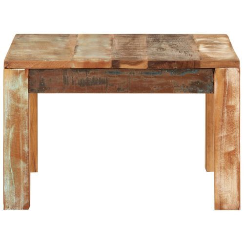 Table basse 55x55x35 cm Bois de récupération massif - Photo n°3; ?>