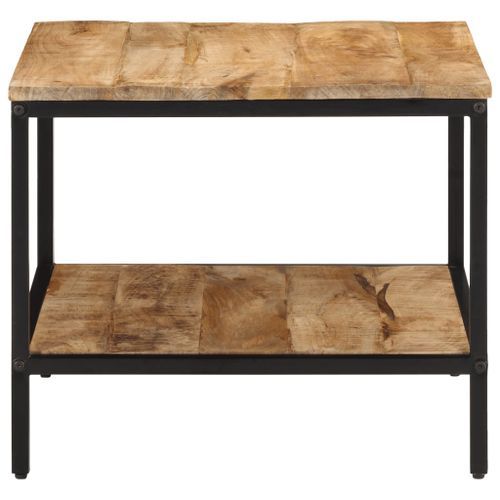 Table basse 55x55x45 cm bois de manguier massif brut - Photo n°3; ?>