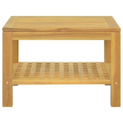 Table basse 60x60x40 cm Bois massif de teck - Photo n°2; ?>