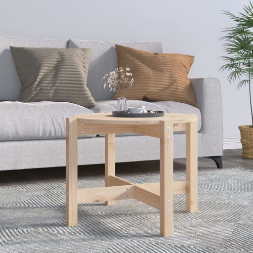 Table basse Ø 62,5x45 cm Bois massif de pin - Photo n°2; ?>