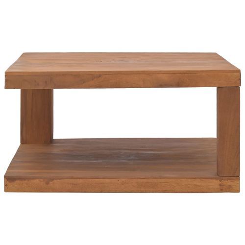 Table basse 65x65x33 cm Bois de teck solide - Photo n°3; ?>