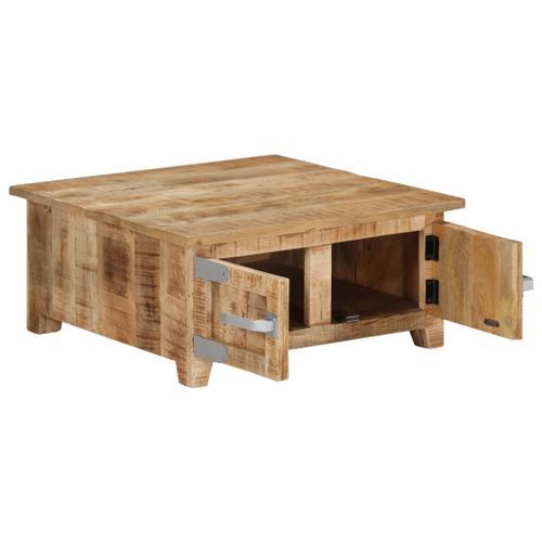 Table basse 67x67x30 cm Bois de manguier massif - Photo n°3; ?>