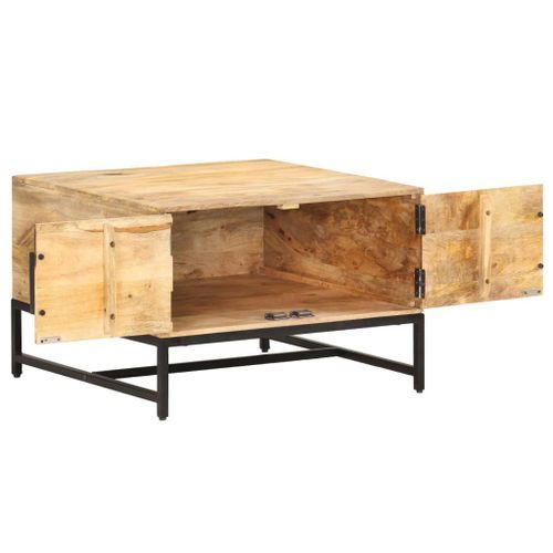 Table basse 67x67x45 cm Bois de manguier massif - Photo n°3; ?>