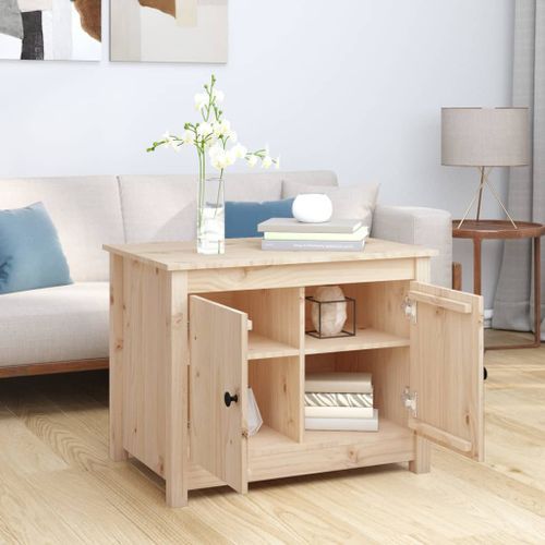 Table basse 71x49x55 cm Bois massif de pin - Photo n°3; ?>