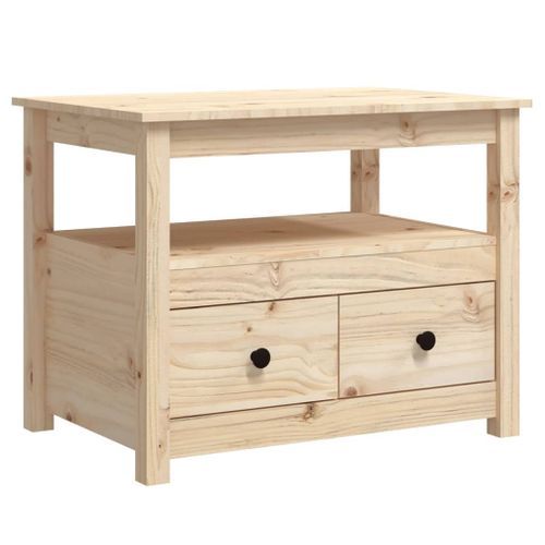 Table basse 71x49x55 cm Bois massif de pin - Photo n°2; ?>