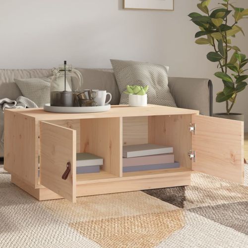 Table basse 80x50x35 cm Bois massif de pin - Photo n°3; ?>