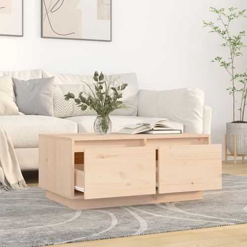 Table basse 80x50x35 cm Bois massif de pin - Photo n°3; ?>