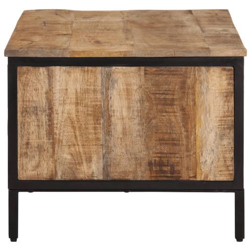 Table basse 80x50x40 cm bois de manguier massif brut - Photo n°3; ?>