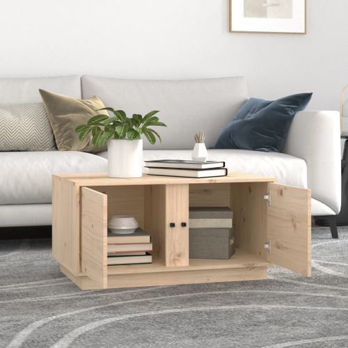 Table basse 80x50x40 cm Bois massif de pin - Photo n°3; ?>