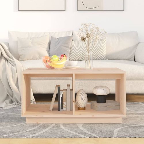 Table basse 80x50x40 cm Bois massif de pin - Photo n°3; ?>