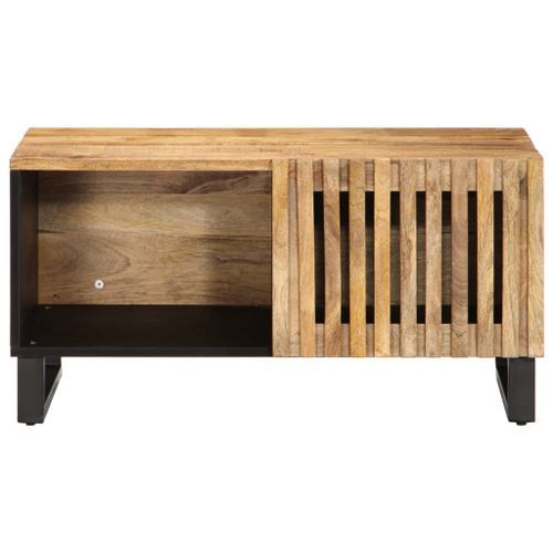 Table basse 80x51x40 cm bois de manguier massif brut - Photo n°2; ?>