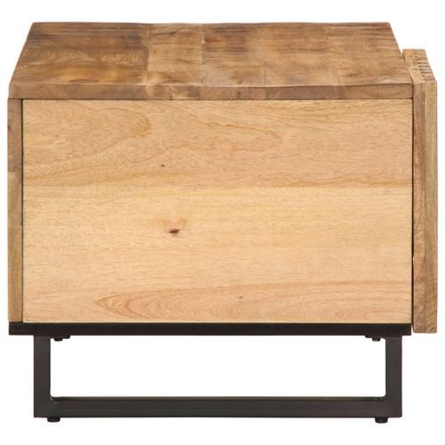 Table basse 80x51x40 cm bois de manguier massif brut - Photo n°3; ?>