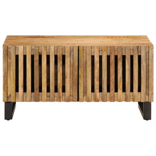 Table basse 80x51x40 cm bois de manguier massif brut - Photo n°2; ?>