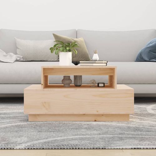 Table basse 80x55x40,5 cm Bois massif de pin - Photo n°3; ?>