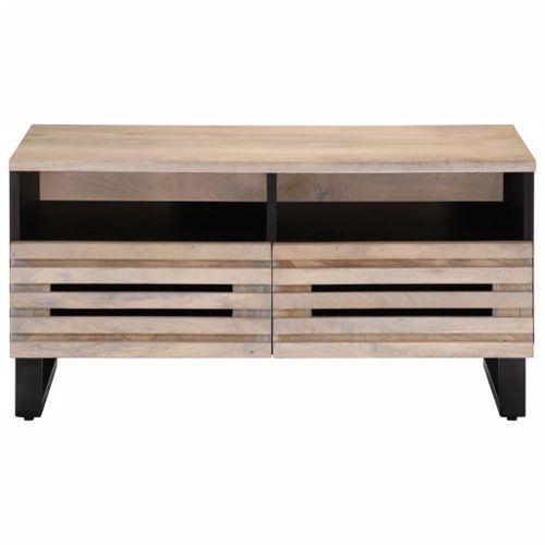 Table basse 80x55x40 cm bois de manguier massif - Photo n°2; ?>