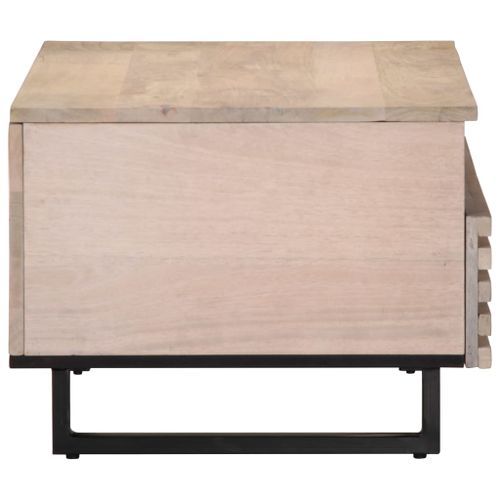 Table basse 80x55x40 cm bois de manguier massif - Photo n°3; ?>