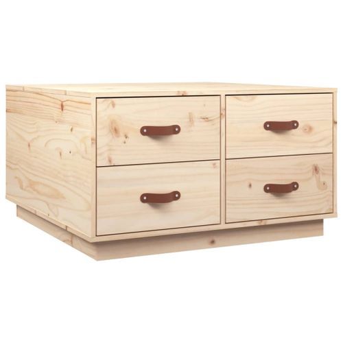 Table basse 80x80x45 cm Bois massif de pin - Photo n°2; ?>