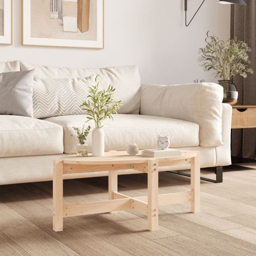 Table basse 87x48x35 cm Bois massif de pin - Photo n°2; ?>