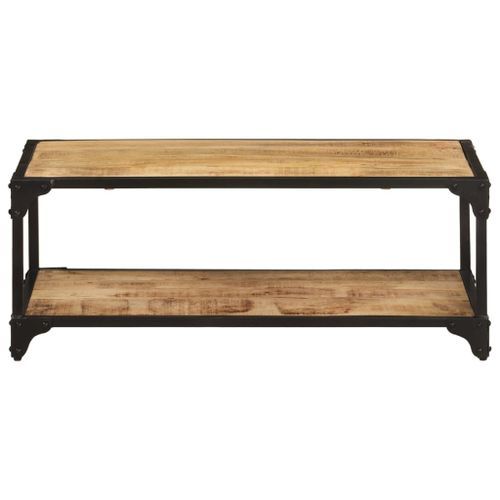 Table basse 90x45x35 cm Bois de manguier massif brut - Photo n°2; ?>