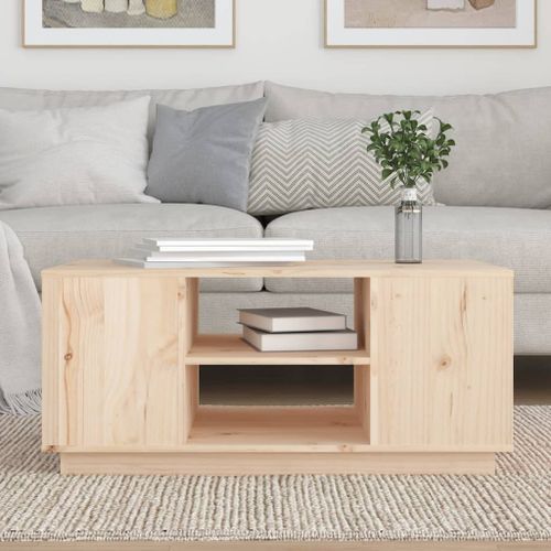 Table basse 90x49x40,5 cm Bois massif de pin - Photo n°3; ?>