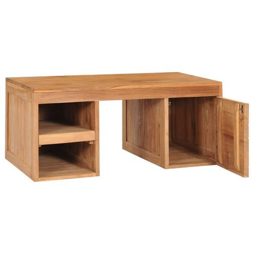 Table basse 90x50x40 cm Bois de teck massif - Photo n°3; ?>