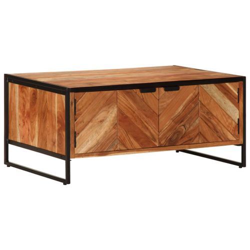 Table basse 90x55x40 cm bois massif d'acacia - Photo n°2; ?>