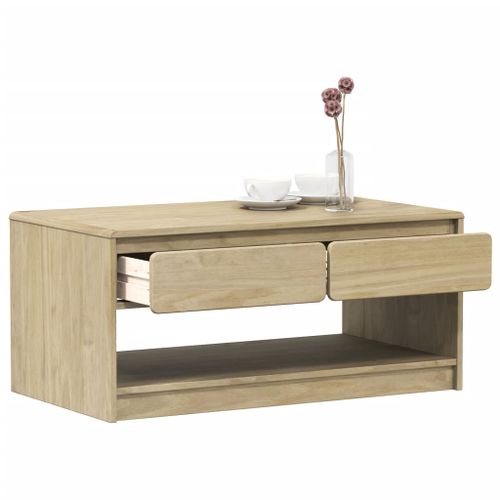 Table basse 99x55x45 cm bois de pin massif - Photo n°2; ?>