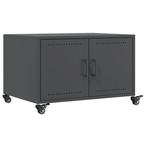 Table basse anthracite 68x50x43,5 cm acier laminé à froid - Photo n°2; ?>