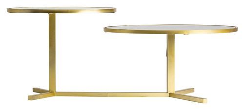 Table basse art déco verre et métal doré Arlito - Photo n°3; ?>