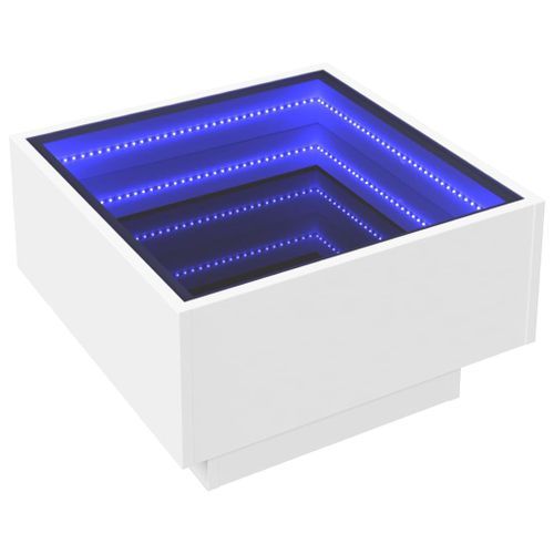 Table basse avec LED blanc 50x50x30 cm bois d'ingénierie - Photo n°3; ?>