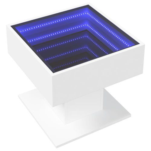 Table basse avec LED blanc 50x50x45 cm bois d'ingénierie - Photo n°3; ?>