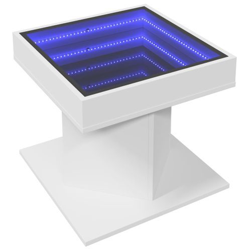 Table basse avec LED blanc 50x50x45 cm bois d'ingénierie - Photo n°3; ?>