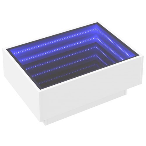 Table basse avec LED blanc 70x50x30 cm bois d'ingénierie - Photo n°3; ?>