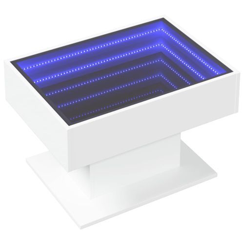 Table basse avec LED blanc 70x50x45 cm bois d'ingénierie - Photo n°3; ?>