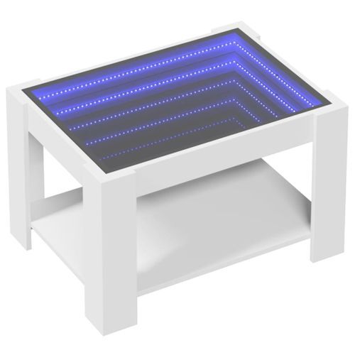 Table basse avec LED blanc 73x53x45 cm bois d'ingénierie - Photo n°3; ?>