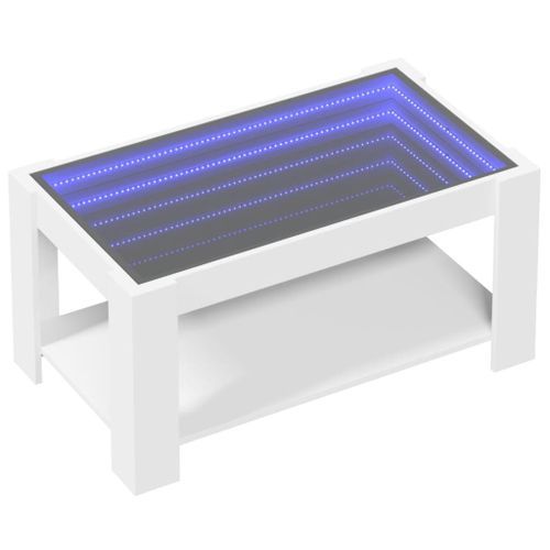 Table basse avec LED blanc 93x53x45 cm bois d'ingénierie - Photo n°3; ?>