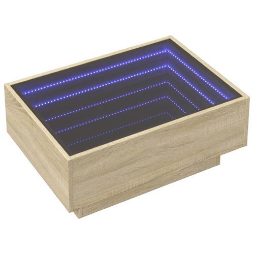 Table basse avec LED chêne sonoma 70x50x30 cm bois d'ingénierie - Photo n°3; ?>