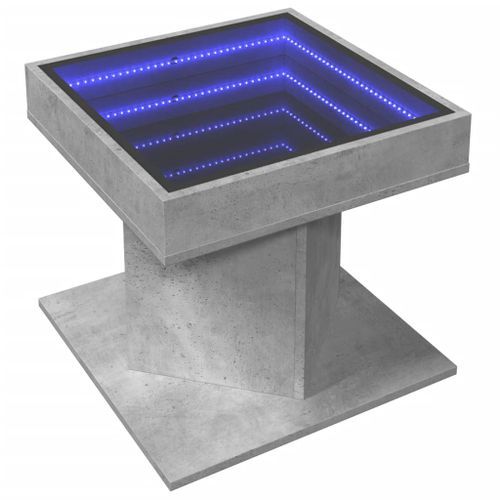 Table basse avec LED gris béton 50x50x45 cm bois d'ingénierie - Photo n°3; ?>